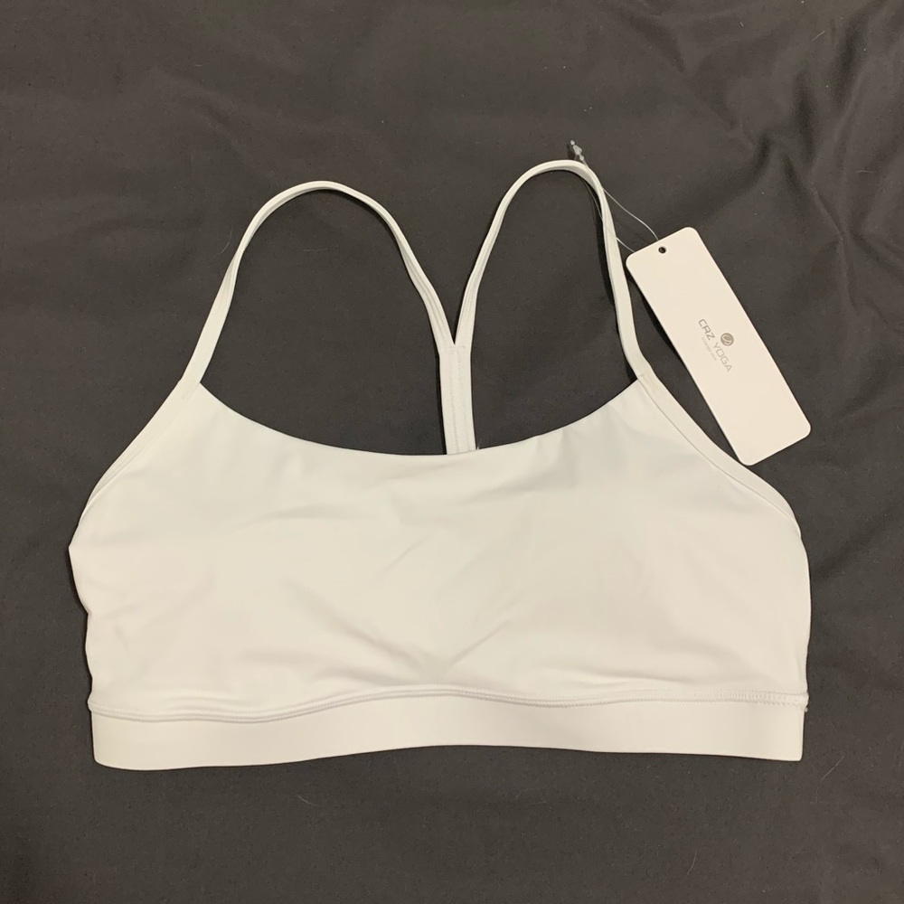 White CRZ yoga sports bra
